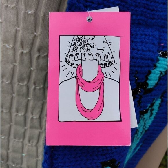 NWT Betsy Johnson Blue & Mint Floral Infinity Scarf - Picture 6 of 12